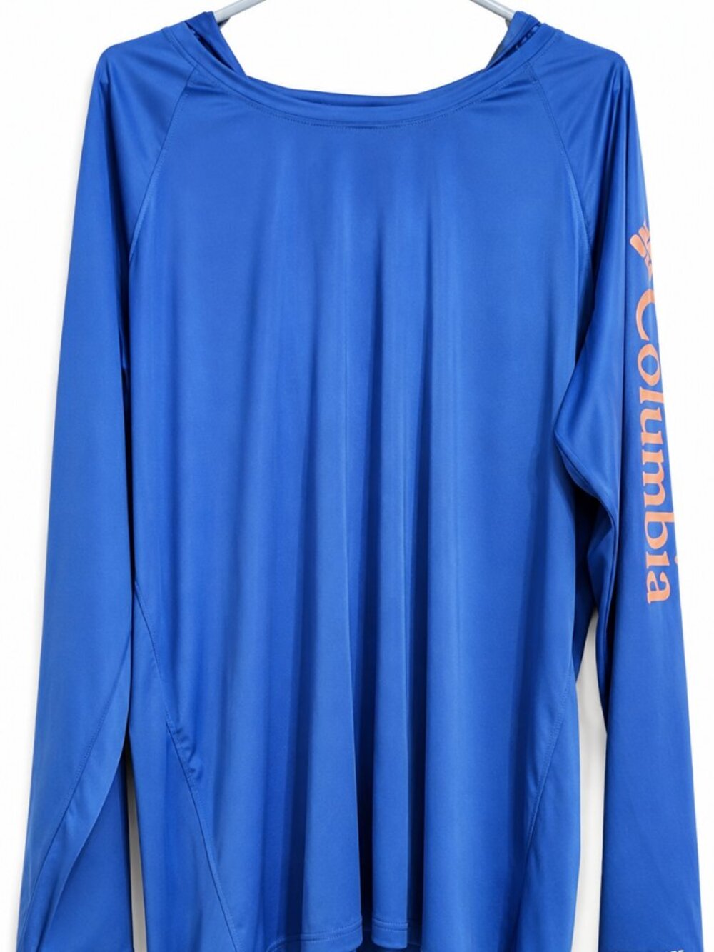 Columbia PFG Men's 3X Blue Omni-Shade Hooded Long Sleeve Performance Fishing Shi
